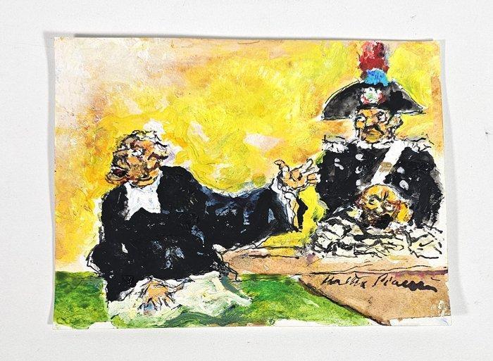 Walter Piacesi (1929-2022) - La Difesa, Antiek en Kunst, Kunst | Schilderijen | Modern