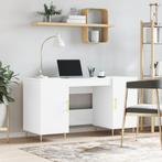vidaXL Bureau 140x50x75 cm bewerkt hout wit, Huis en Inrichting, Bureaus, Verzenden, Nieuw