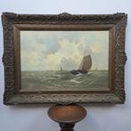 Jacob Willem Gruijter (1856-1908) - Zeilboot op woelige zee, Antiek en Kunst
