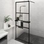 vidaXL Paroi de douche avec étagère Noir 80x195 cm Verre, Neuf, Verzenden
