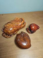 Doos (3) - Hout - Buxushout gesneden.