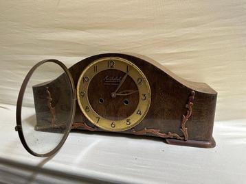 Mantel clock - Arthobel - Art Deco Glas, Hout, Messing -, Antiek en Kunst