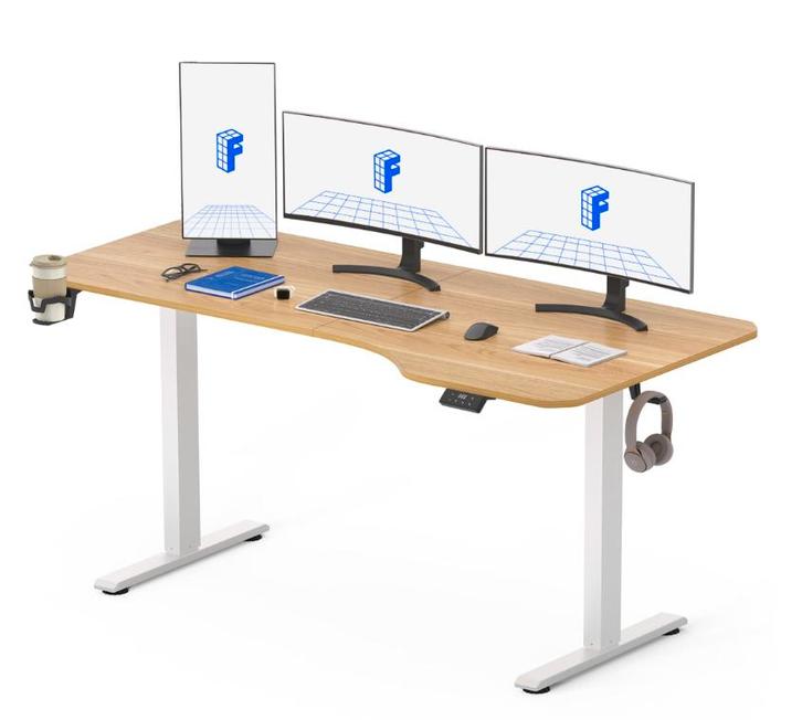 Zit sta bureau - Elektrisch - Verstelbaar - 160x75 cm - Wit, Maison & Meubles, Bureaux, Envoi