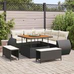 vidaXL Tuinbank Set 8 pcs Zwart poly rattan, Tuin en Terras, Tuinsets en Loungesets, Verzenden, Nieuw