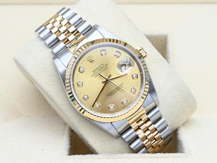 Rolex Datejust Ref. 16233 Year 2002 (Box & Papers), Handtassen en Accessoires, Horloges | Heren, Goud, Zo goed als nieuw, Goud