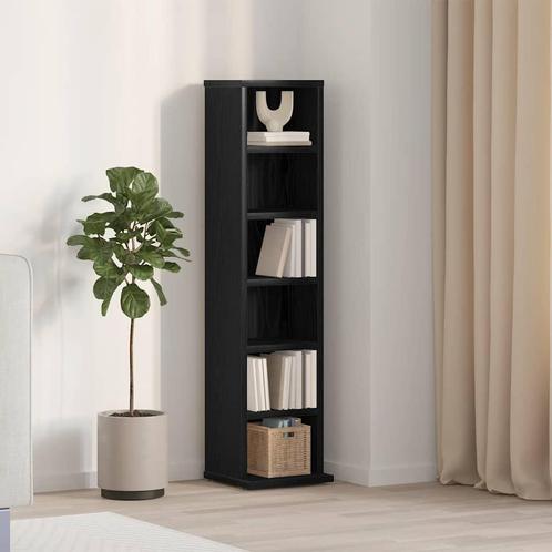 vidaXL CD-kast 21x20x88 cm spaanplaat zwart eikenkleurig, Huis en Inrichting, Woonaccessoires | Cd- en Dvd-rekken, Nieuw, Verzenden