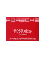 1987 PORSCHE TURBO CUP VERSIE BIJLAGE INSTRUCTIEBOEK DUITS