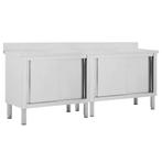 vidaXL Werktafels met deuren 2 st 200x50x(95-97) cm, Verzenden