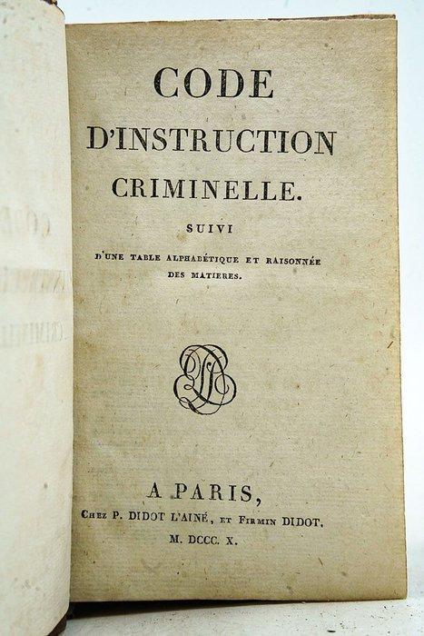 Collectif - Code dinstruction criminelle - Code pénal -, Antiquités & Art, Antiquités | Livres & Manuscrits