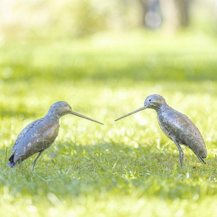 sculptuur, Twee steltlopers - 230 mm - Metaal, Antiek en Kunst, Kunst | Designobjecten