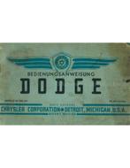 1938 DODGE D8 | D8X INSTRUCTIEBOEKJE DUITS