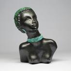 Margit Izsépy - Buste, African Woman - 24 cm - Keramiek