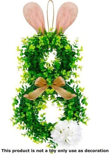 Paasdecoratie deurdecoratie paashaas krans met oren, Huis en Inrichting, Woonaccessoires | Kunstplanten en Kunstbloemen, Nieuw