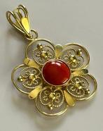 Pendentif - 18 carats Or jaune Corail - Fiore, Handtassen en Accessoires, Antieke sieraden
