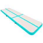 Gymnastiekmat met pomp opblaasbaar 800x100x15 cm PVC groen, Sports & Fitness, Yoga & Pilates, Verzenden