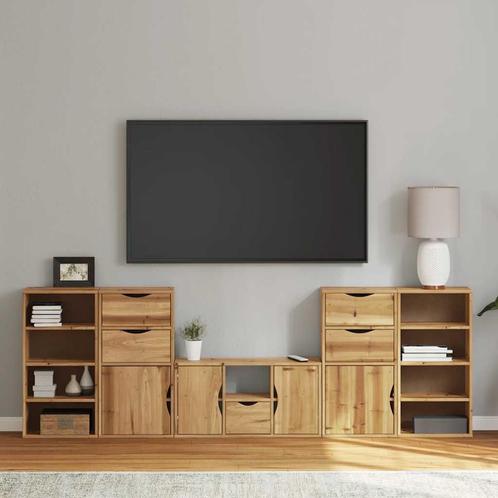 vidaXL 5-delige tv-meubels met opbergruimte ODDA massief, Huis en Inrichting, Kasten |Televisiemeubels, Nieuw, Verzenden