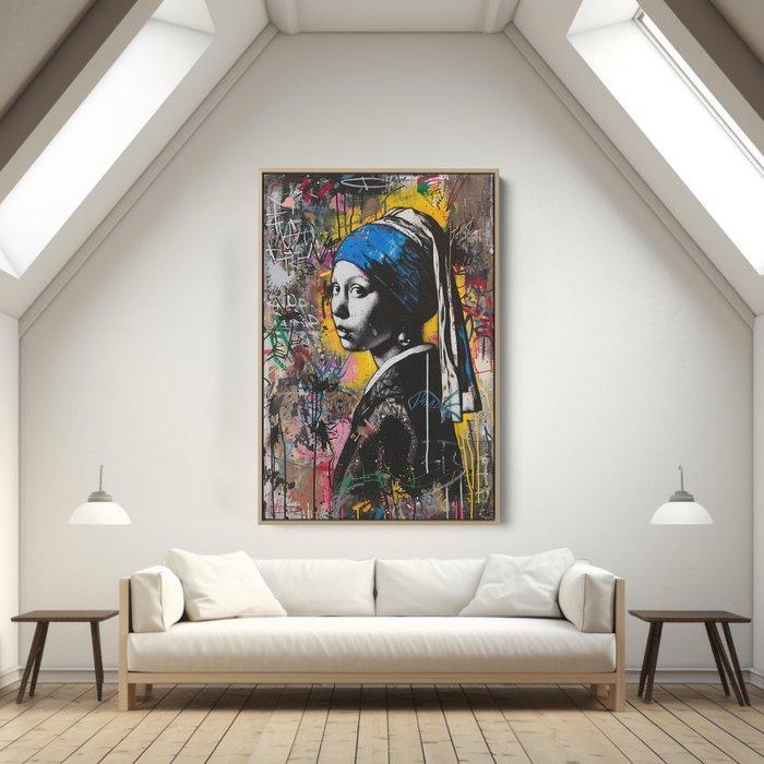 Dine Chanima (XX-XXI) - (XXL) Giant Vermeer Reworked Urban, Antiek en Kunst, Kunst | Schilderijen | Modern