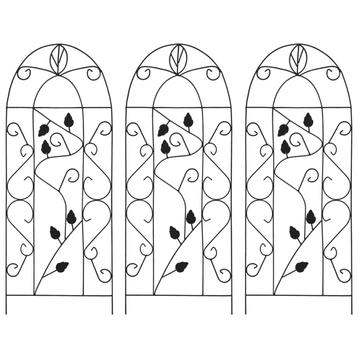 vidaXL Plantenklimrekken 3 st 40x100 cm ijzer zwart, Verzenden