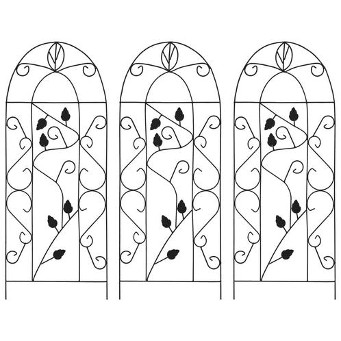 vidaXL Plantenklimrekken 3 st 40x100 cm ijzer zwart, Tuin en Terras, Bloembakken en Plantenbakken, Nieuw, Verzenden