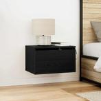 vidaXL Wandkastje voor Bed met lade 2 pcs Zwart Eiken 50 x, Huis en Inrichting, Slaapkamer | Nachtkastjes, Verzenden, Nieuw