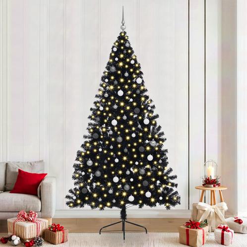 vidaXL Kerstboom met decoratieve touwlichten Zwart 240 cm, Diversen, Kerst, Nieuw, Verzenden
