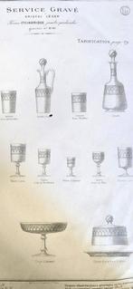 Drinkservies (6) - Cilindrische incisie nr. 6141. - Kristal