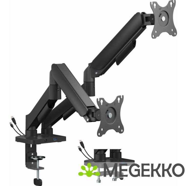 Gembird MA-DA2U-01 dual 32  monitor arm met usb poorten, Computers en Software, Overige Computers en Software, Nieuw, Verzenden