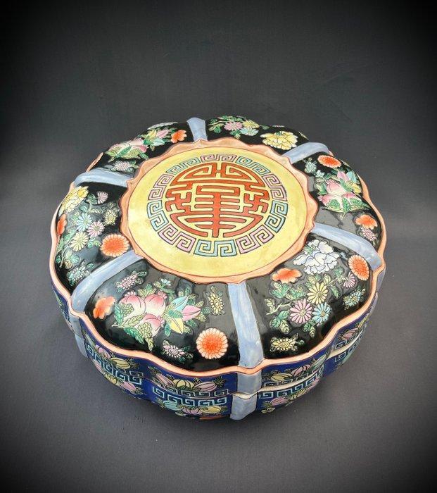 Pouf - Porcelaine - Décor émaillée polychrome, Antiek en Kunst, Kunst | Designobjecten