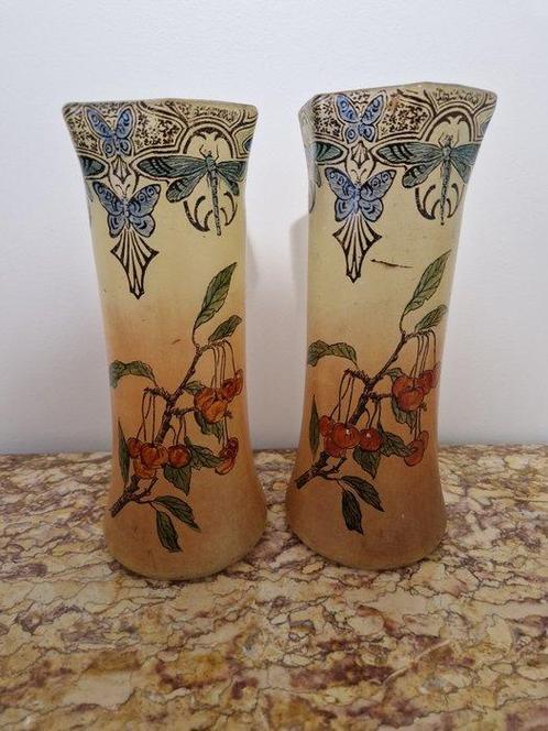 François-Théodore Legras - Vase (2) - Toul - Verre, Antiek en Kunst, Antiek | Glaswerk en Kristal