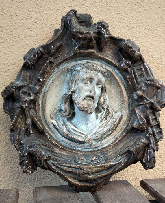 Laag reliëf / Hoog reliëf Jezus Christus - Gips - 1850-1900, Antiek en Kunst, Kunst | Niet-Westerse kunst