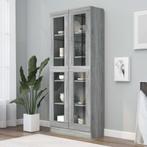 vidaXL Vitrinekast 82,5x30,5x185,5 cm bewerkt hout grijs, Huis en Inrichting, Verzenden, Nieuw