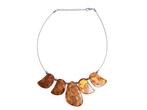 Veiling - Baltisch Amber Statement Collier met Sun Spangles, Handtassen en Accessoires, Kettingen, Nieuw