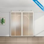 Dubbele stalen Schuifdeuren Wit 5 Vlaks rond Maatwerk Mat gl, Doe-het-zelf en Bouw, Nieuw, Metaal