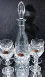 Drinkset - Kristal - Set van vijf wijnglazen met een, Antiek en Kunst