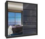 Kledingkast 158 cm zwart antraciet glans met spiegel en 2..., Huis en Inrichting, Kasten | Kleerkasten, Met lade(s), 150 tot 200 cm