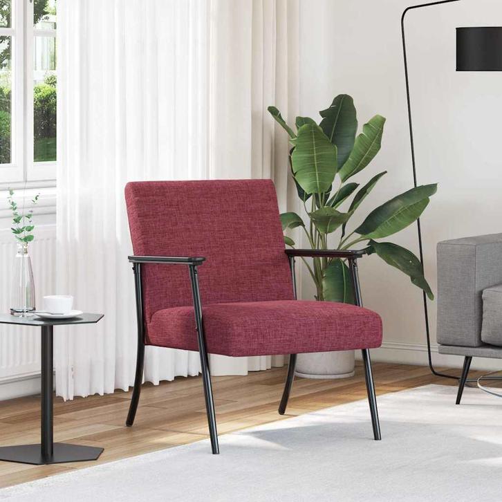 vidaXL Fauteuil Wijnrood 59 x 75 x 78 cm Stof, Huis en Inrichting, Fauteuils, Nieuw, Verzenden