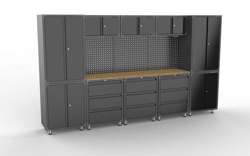Premium zwarte werkplaatsinrichting met werkbank en, Auto diversen, Autogereedschap, Verzenden