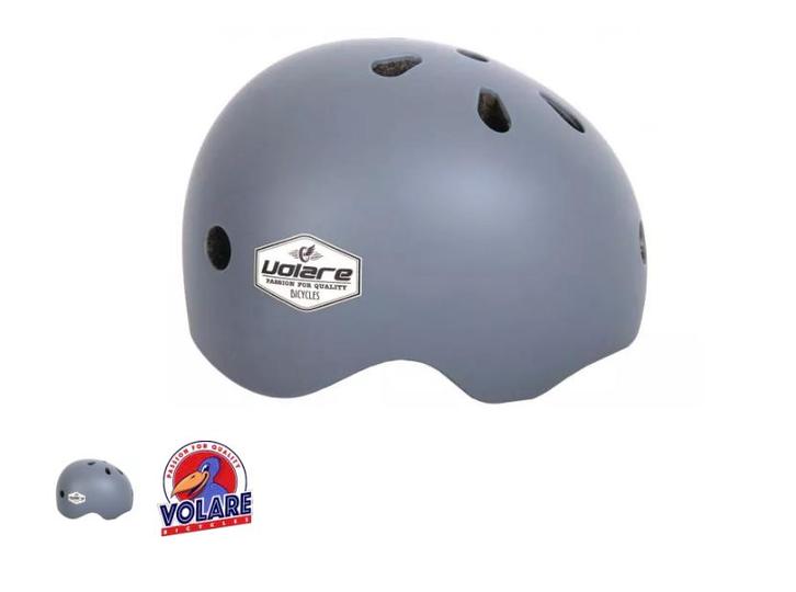 Volare Fietshelm - Kids Grijs - 45 tot 51 cm, Fietsen en Brommers, Fietsaccessoires | Overige Fietsaccessoires, Verzenden