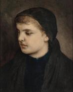 Gabriel Cornelius Von Max  (1840–1915) - Junges Mädchen in, Antiek en Kunst