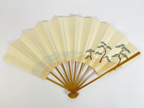 Uchiwa, Ventilateur, Portable - Papier - Arbre de pin -, Antiek en Kunst, Antiek | Overige Antiek