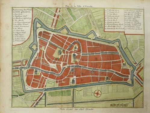 Nederland - Utrecht; Hendrik de Leth - Platte Grond der Stad, Boeken, Atlassen en Landkaarten