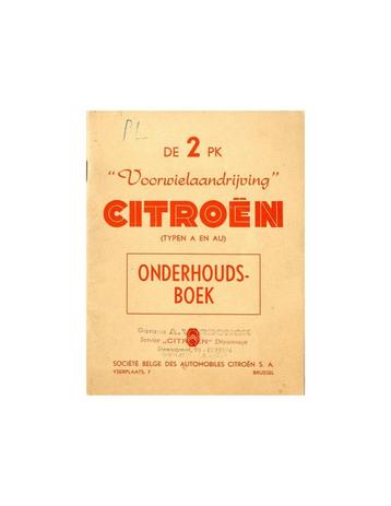 1954 CITROEN 2CV INSTRUCTIEBOEKJE NEDERLANDS beschikbaar voor biedingen