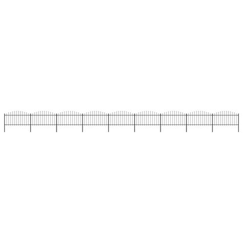 vidaXL Tuinhek met speren bovenkant (1,25-1,5)x15,3 m staal, Tuin en Terras, Tuinhekken en Hekwerk, Nieuw, Verzenden