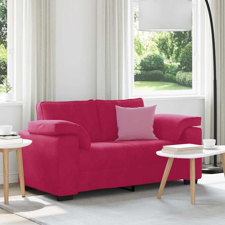 vidaXL Loveseat Sofa Wijnrood 120 cm Fluweel, Huis en Inrichting, Zetels | Zetels, Nieuw, Verzenden