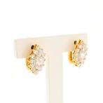 Gouden oorstekers met zirconia (oorbellen, geelgoud, dames), Handtassen en Accessoires, Oorbellen, Gebruikt, Overige kleuren, Ophalen of Verzenden