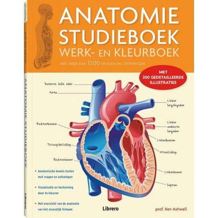 Anatomie Studieboek Werk- en Kleurboek 9789089989925, Boeken, Overige Boeken, Zo goed als nieuw, Verzenden