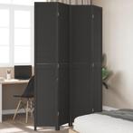 vidaXL Kamerscherm met 4 panelen massief paulowniahout zwart, Verzenden, Nieuw