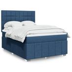 vidaXL Boxspring met matras stof blauw 160x200 cm, Verzenden, Nieuw