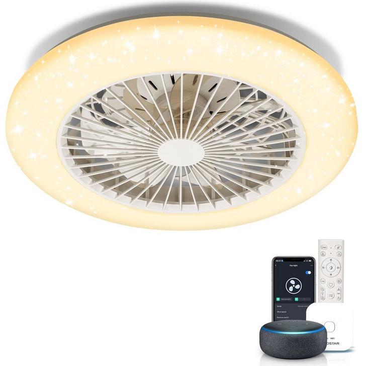 Aigostar Plafondventilator - Verlichting - Ø50cm - Dimbaar -, Huis en Inrichting, Lampen | Overige, Verzenden