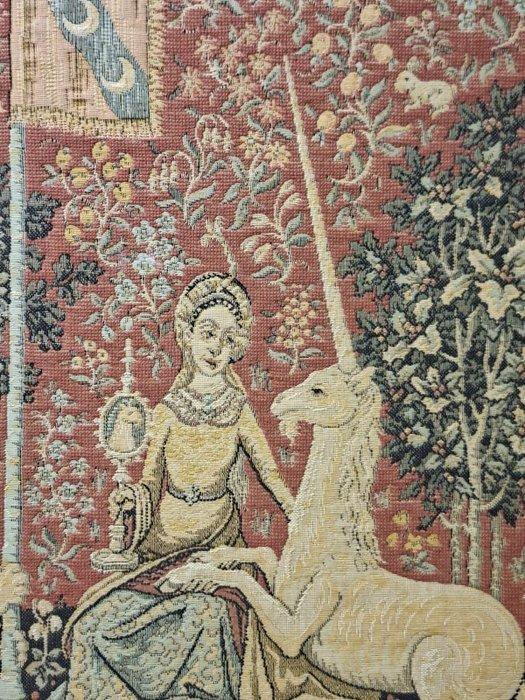 Borduurwerk - 88 cm - 66 cm - De dame en de eenhoorn, Antiek en Kunst, Curiosa en Brocante